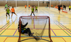 Foto Unihockeyspiel Goalie in Aktion