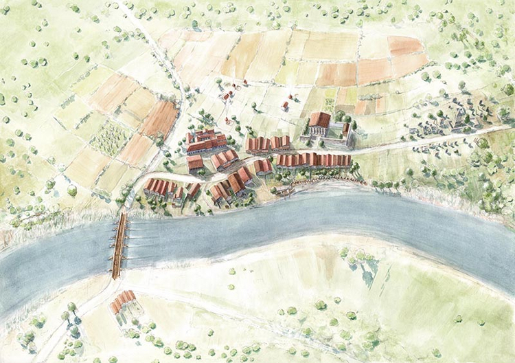 Illustration: Das römische Solothurn aus der Vogelschau
