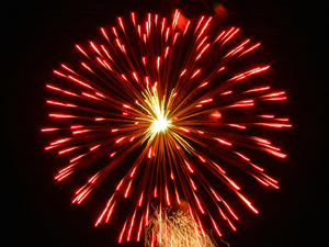 Feuerwerk Explodierende Feuerwerkrakete