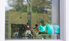 Foto Blick in die Turnhalle zu den Spielern