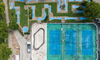 Sportzentrum Vogelperspektive Pumptrack und Tennisplätze