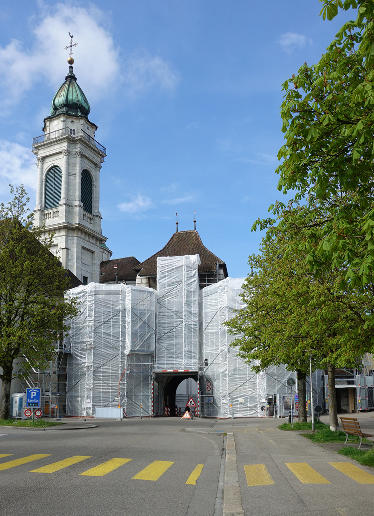 Solothurn: Das Baseltor in Restauro (Foto: Kantonale Denkmalpflege Solothurn, 2023)