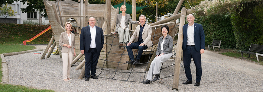 Das offizielle Regierungsratsfoto 2026 des Kantons Solothurn wurde auf der Trottermatte in Olten aufgenommen