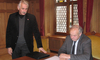 Landammann Wanner und Kantonsratspräsident Claude Belart (v.r.)