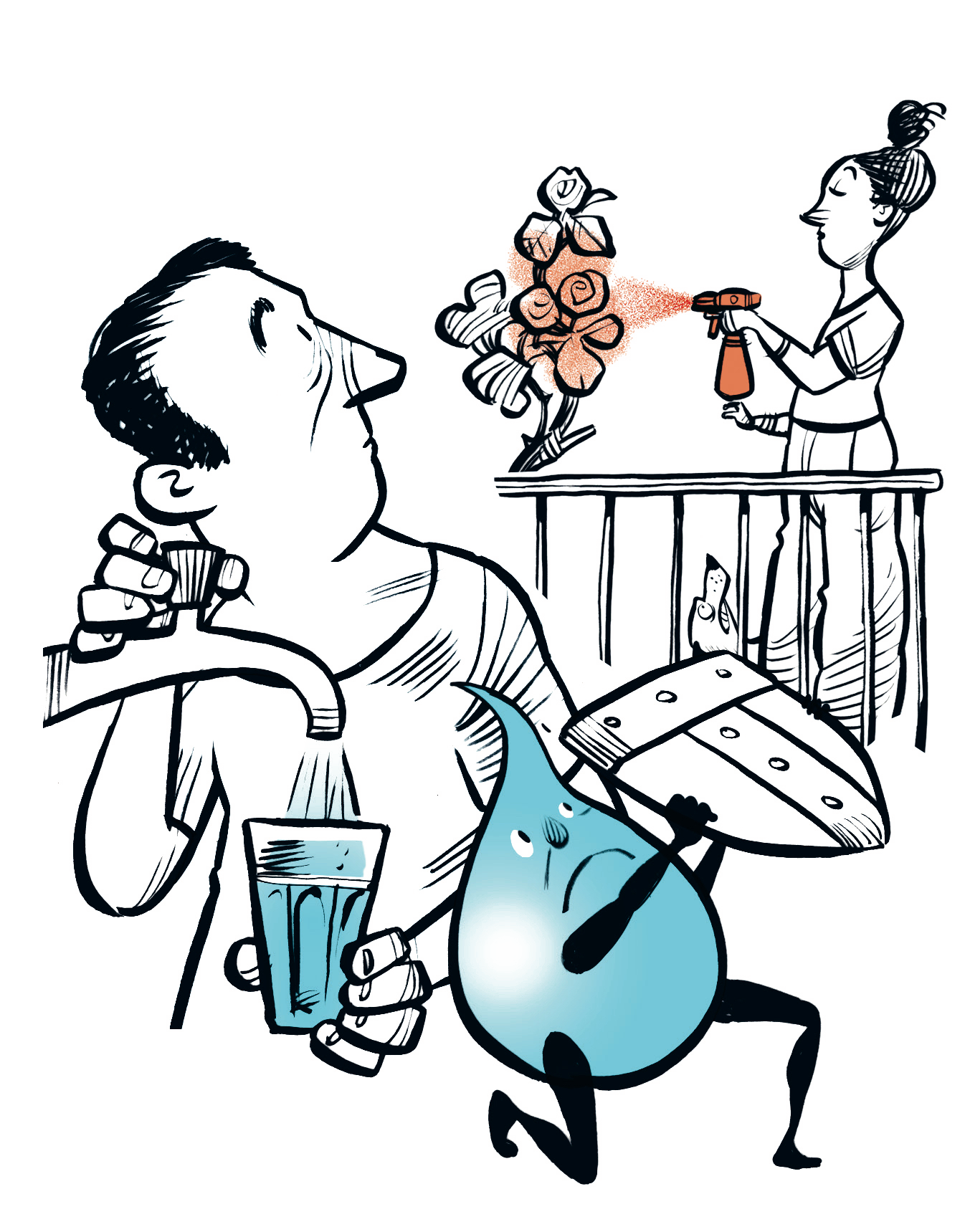 Karikatur zum Einsatz von Pflanzenschutzmitteln