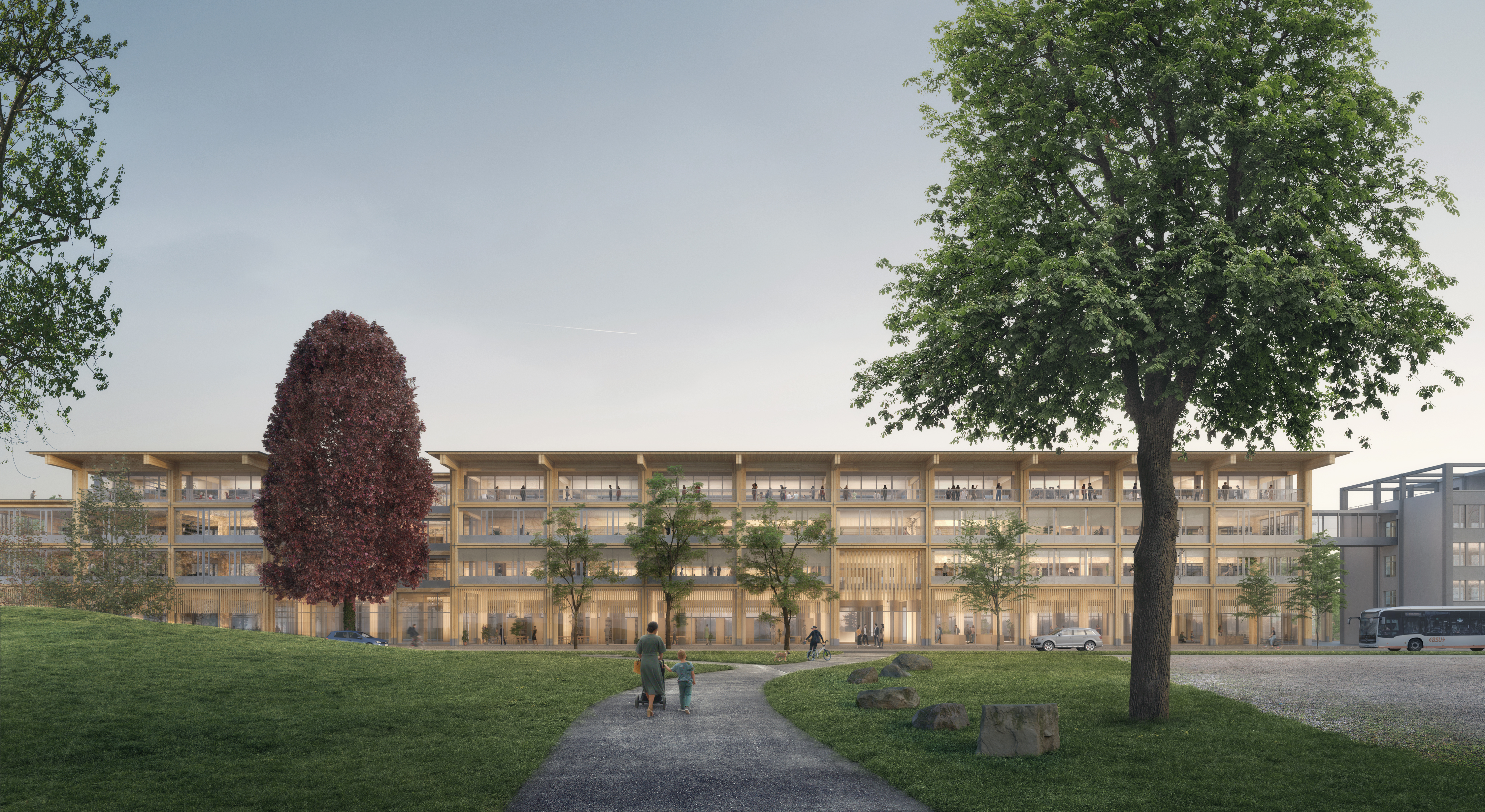 Visualisierung Siegerprojekt - Erweiterungsbau «Rötihof»