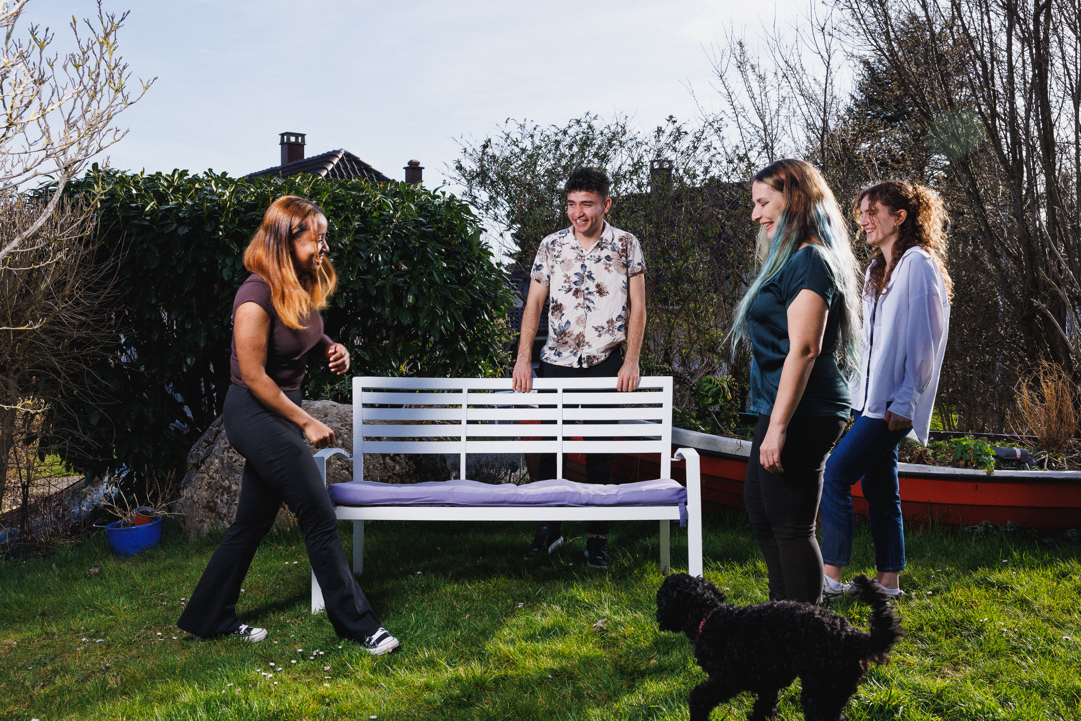 Die Familie Jaquier in ihrem Garten