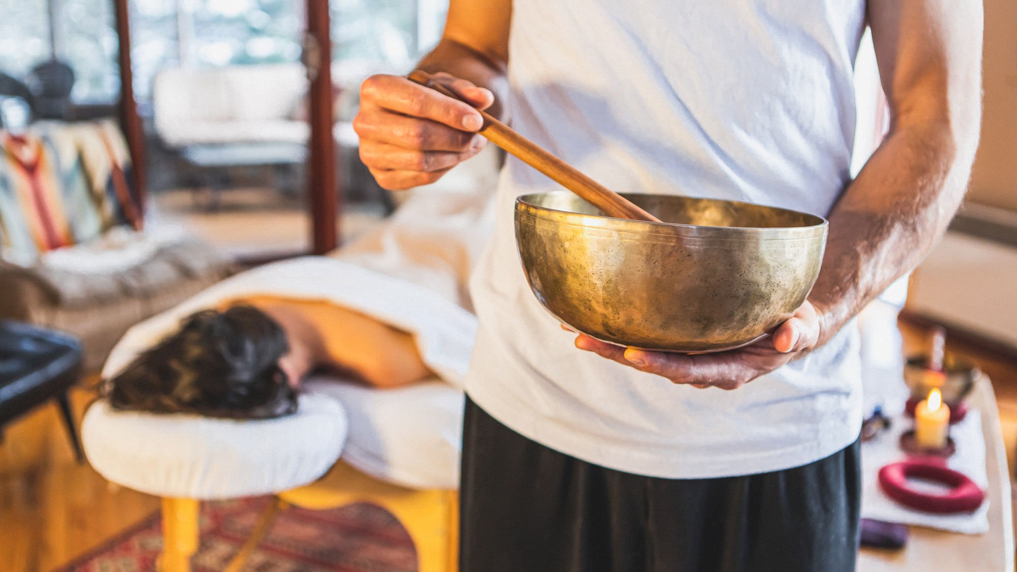 Klangschale für eine Behandlung