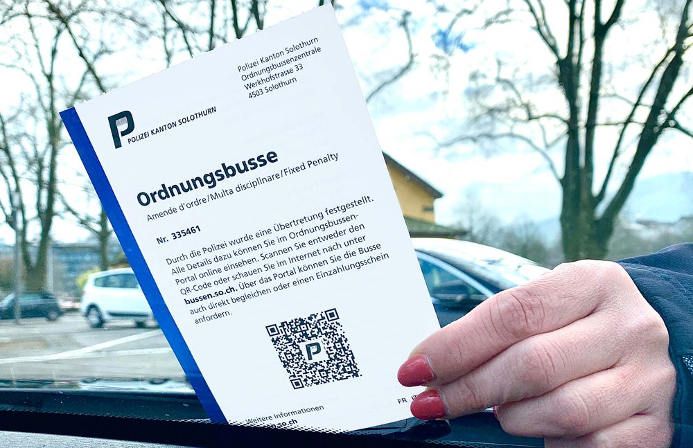 Ordnungsbusse mit QR-Code