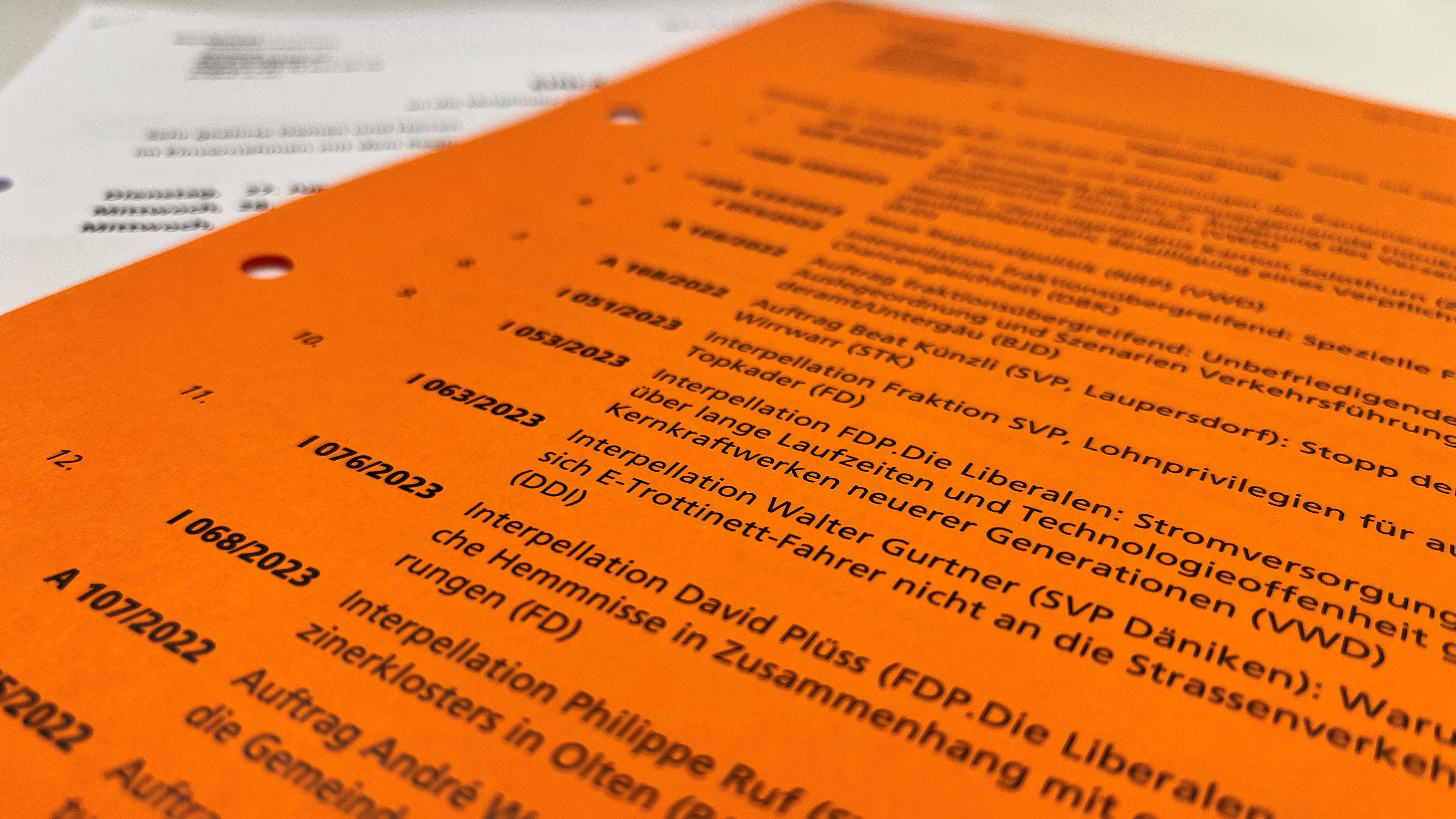 Symbolbild Tagesordnung Session