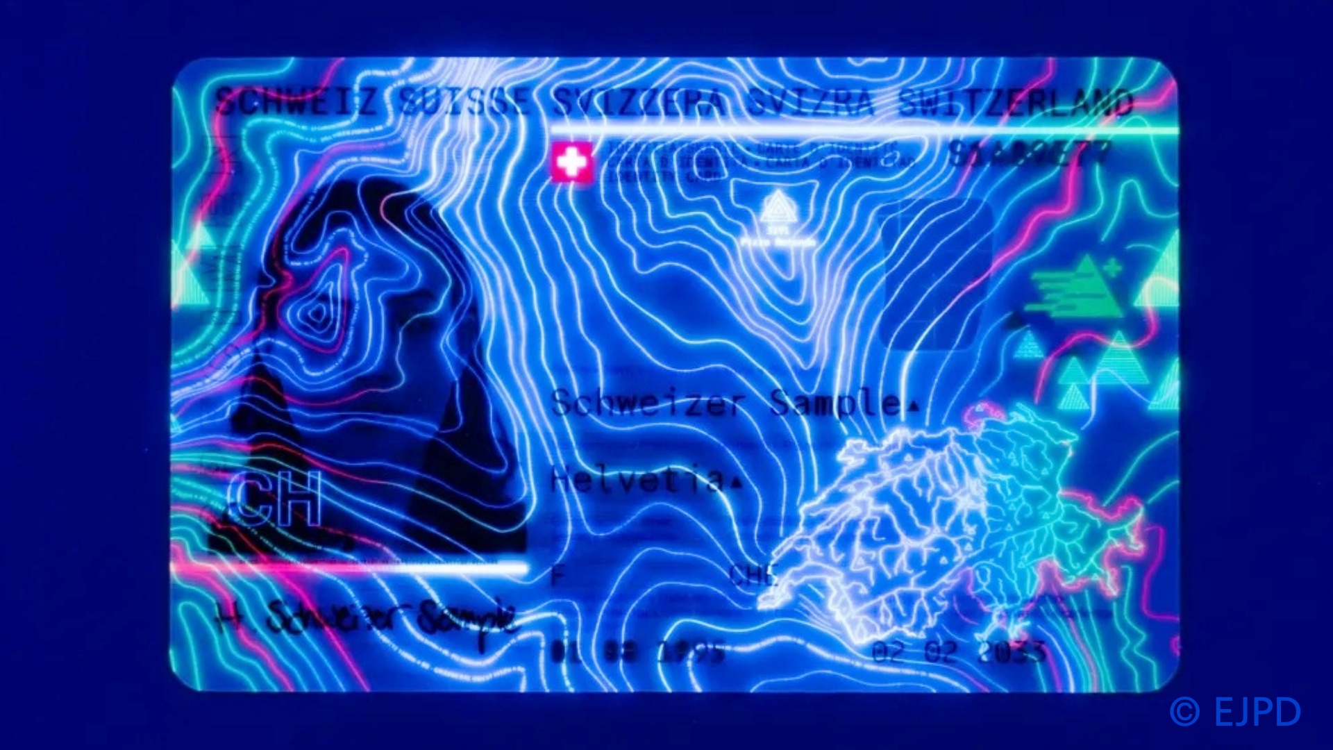 eine biometrische ID unter UV-Licht