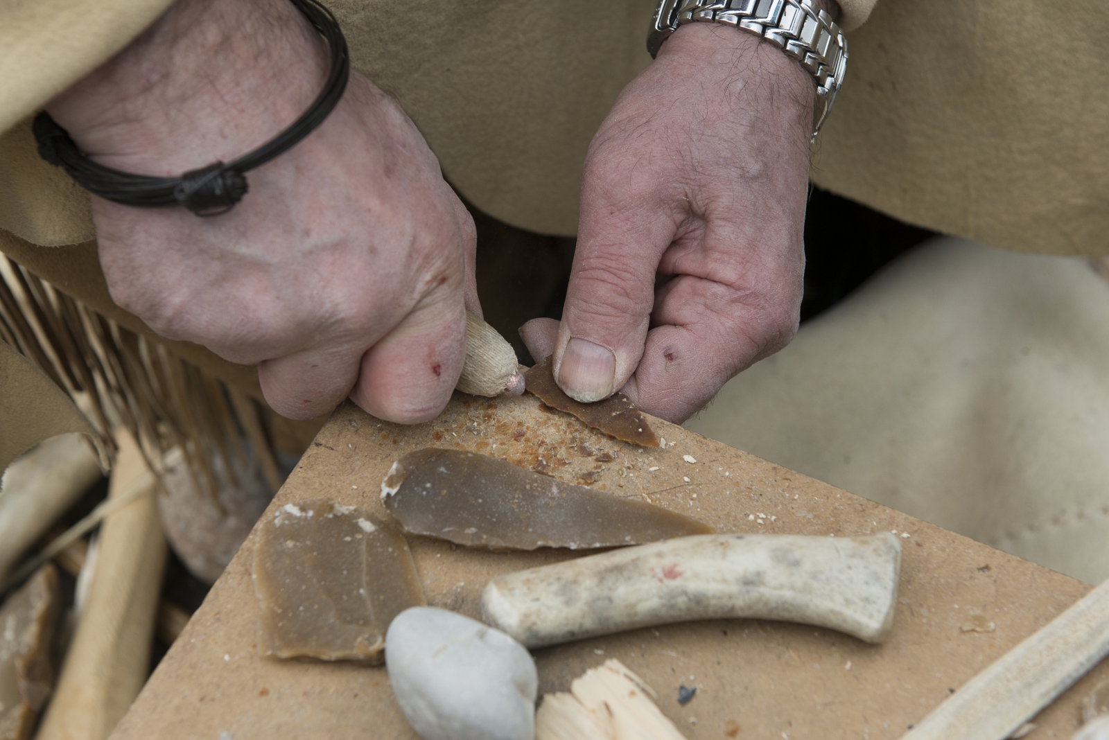Einblick in die Feuersteinwerkstatt