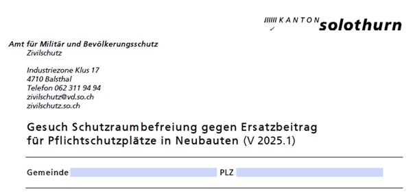 Bildausschnit Gesuch SR Befreiung